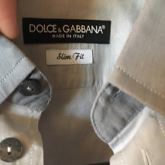 Dolce and Gabbana slim fit gray button down shirt. - Picture 2 of 9